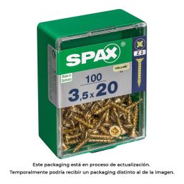 Spax Tornillo madera cabeza plana yellox 3,5x20mm, rosca completa, ranura en cruz z2, 4cut, 100 unid. - 4081020350202 Precio: 4.49999968. SKU: S7913870