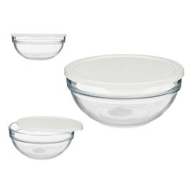 Fiambrera Redonda Chefs Con Tapa Blanca 1135Ml Pasabahce 17X7CM (4 Unidades)