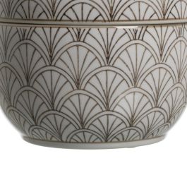 Caja Blanco-Marrón Porcelana Decoración 18 X 18 X 19 cm