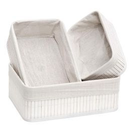 Set de 3 Cestas de Ordenación en Bambú Blanco - Confortime (6 Cajas) Set de 3 Cestas de Ordenación en Bambú Blanco - Confortime (6 Cajas)