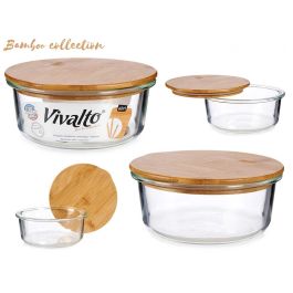 Fiambrera Borosilicato Hermetica Tapa Bambu 620Ml Vivalto 15X6CM (12 Unidades) Precio: 63.58999999. SKU: B1JMCLLJAC