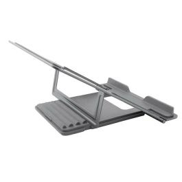 Coolbox Soporte Atril Portátil Hasta 17 Pulgadas, Aleación de Aluminio, Gris Espacial, 4 Posiciones Ajustables