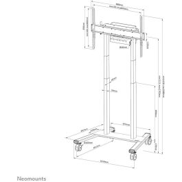 Neomounts FL55-875BL1 Soporte de Suelo Motorizado para Pantallas de 55-100" TÜV, Ajuste Eléctrico de Altura, Negro