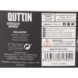 Majador de acero inoxidable 11.5x18 cm Gourmet Qutti (12 Unidades) Majador de acero inoxidable 11.5x18 cm Gourmet Qutti (12 Unidades)