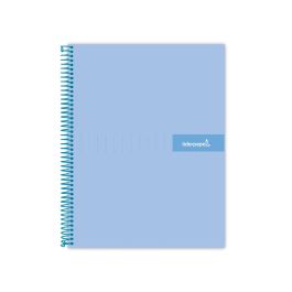 Cuaderno Espiral Liderpapel A4 Micro Crafty Tapa Forrada 120H 90 gr Cuadro 5 mm 5 Bandas 4 Colores Celeste