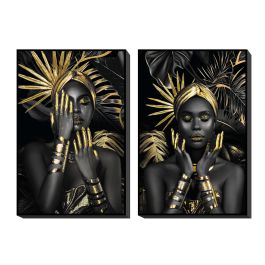 Cuadro Home ESPRIT Moderno Africana 80 x 3,5 x 120 cm (2 Unidades) Precio: 135.49999991. SKU: B1H9KRDGG8