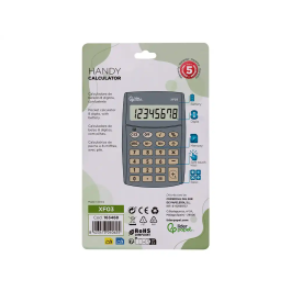 Liderpapel Calculadora XF03 Bolsillo 8 Dígitos Gris 99x64x9 mm con Pilas