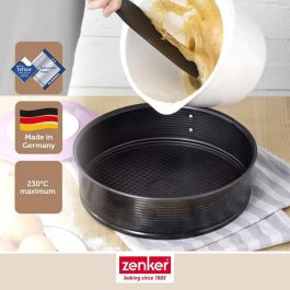 Zenker ZEN1703290471805 - Juego de 3 Moldes Redondos Desmontables de Metal Negro, 20, 24 y 28 cm