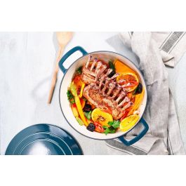 Cosy & Trendy Cacerola con tapa COS5401110056867 Hierro fundido esmaltado Ø28 cm 6,15 L Apta inducción Azul