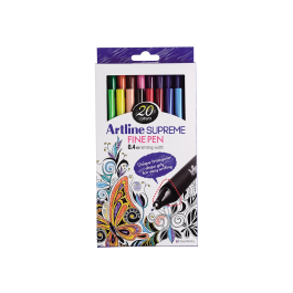 Artline Rotulador EPFS200 Supreme Fine Liner Punta de Fibra 0,4 mm Bolsa 20 Unidades Colores Surtidos