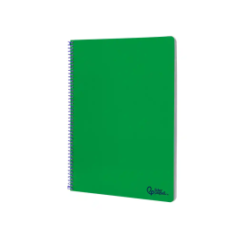 Liderpapel Cuaderno espiral Smart A4 tapa blanda 80h 75gr pauta 3,5mm con margen color verde