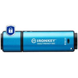 Kingston IronKey Vault Privacy 50C USB-C 512GB Cifrado AES-256 FIPS 197 Tapa IPX8 Lectura 310MB/s Escritura 250MB/s Precio: 185.6900001. SKU: B199H44FEG