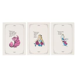 ERIK Set 3 Cuadernos A5 Disney Alicia en el País de las Maravillas, Hojas Lisas, Rayas y Punteadas