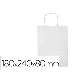 Q-connect Bolsa Papel Celulosa Blanco XS Asa Retorcida 180x240x80 mm (25 Unidades) Precio: 6.50000021. SKU: B13E37XMWB