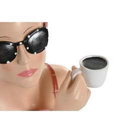 DKD Home Decor Figura de Resina Chica Moderno Rojo Coral 18.5 x 29 x 20 cm (2 Unidades)