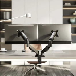 AISENS - SOPORTE DE MESA ECO CONTRAPESO GIRATORIO E INCLINABLE PARA MONITOR/TV 9KG (3 PIVOTES, 2 BRAZOS) DE 17-32, NEGRO