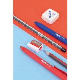 Milan Set 2 Bolígrafos P1 Azul y Rojo + 2 Lápices Grafito HB-H + Goma 430 y Sacapuntas Blíster