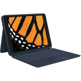 Logitech Rugged Combo 3 Touch 920-010361 - Teclado QWERTZ Alemán con Trackpad para iPad (7ª, 8ª, 9ª Gen) - Resistente a Golpes - Azul