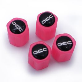 Occ Sport Tapones Valvula Led Rosa OCCLEV003 Universales Fluorescentes Brillo Oscuridad