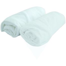 DOUX NID Juego de 2 sábanas ajustables 100% Algodón Blanco 60x120 cm