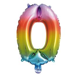 Globo Cifra 0 Arco Iri Party Time altura 35 cm Precio: 1.68999974. SKU: B18L4KX66L