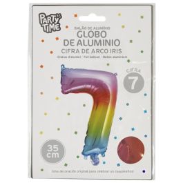 Globo Cifra 7 Arco Iri Party Time altura 35 cm 