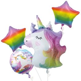 Juego De 4 Globos Tema Unicornio Party Time