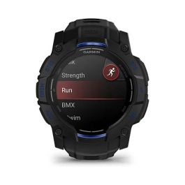 Garmin Instinct 3 Reloj Inteligente con Pantalla AMOLED de 45 mm, GPS, Caja de Aluminio y GFRP, Correa de Silicona Intercambiable Negro/Azul Bolt, Resistencia al Agua 10 ATM