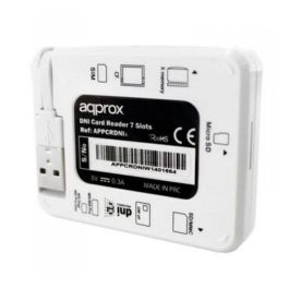 Lector de Tarjetas Externo approx! APPCRDNIW USB 2.0 DNI Blanco Lector de Tarjetas Externo approx! APPCRDNIW USB 2.0 DNI Blanco