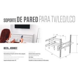 Soporte Pared Articulado 32'- 55' Max. 30Kg Incl. 10º, Giro 45º ELBE SP-3255-A