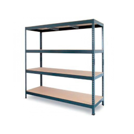 Ar Storage Estantería Metálica 200x200x70 cm, 4 Estantes, 450 kg por Estante, Bandejas de Madera, Sin Tornillos, Gris Antracita