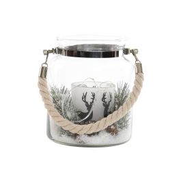 DKD Home Decor Decoración Luminosa LED para Navidad Alpina con Reno y Piñas, Blanco, 14.5x17x14.5 cm, Pack de 2 Unidades Precio: 17.70714. SKU: B142YQKF2X