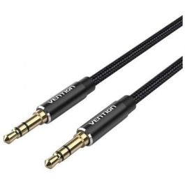 Vention BAWBF Cable Estéreo Jack 3.5 Macho a Jack 3.5 Macho 1m Negro, Conectores Dorados, Carcasa Aluminio
