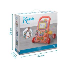 KioKids Correpasillos Andador de Actividades Interactivo para Bebés +12 Meses con Piano, Pizarra y Formas - Desarrollo y Paseo Rosa