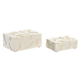 Joyero Moderno DKD Home Decor Blanco 13 x 7.5 x 18 cm Set de 2 Precio: 45.95000047. SKU: B15BBWS9GF