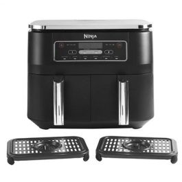 Ninja AF300EU Freidora de Aire 6 en 1 Dual Zone 7.6L, Cocina 2 Alimentos a la Vez, Max Crisp, Asar, Hornear, Deshidratar, Recalentar