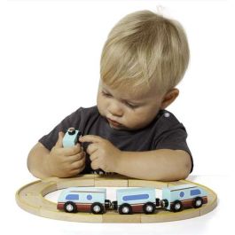 Tren de madera con pista desmontable 34x26.50x7.50 cm Tren de madera con pista desmontable 34x26.50x7.50 cm