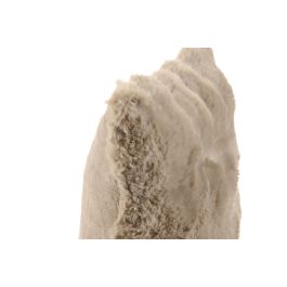 DKD Home Decor Cojín Decorativo Urban Beige de Poliéster 45x45 cm con Efecto Pelo de Conejo y Cremallera (Set de 2)