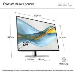 HP 524pn Monitor Series 5 Pro 24 pulgadas WUXGA, alta claridad visual, confort ajustable, diseño moderno