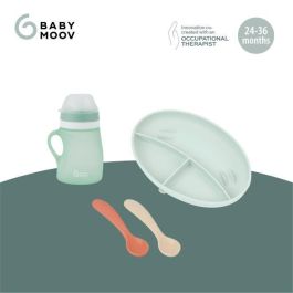 Caja de comida GROW'ISY de Babymoov, 24-36 meses, Contiene 1 botella de agua, 2 cucharas y 1 plato compartimentado