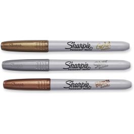Sharpie Marcador Permanente Fine Metálico - Blíster 3 Unidades, Colores Surtidos