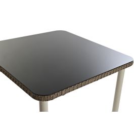 DKD Home Decor Sofá de Terraza y Jardín de Ratán Sintético Blanco y Marrón Claro, Set 3 piezas, 190x70x190 cm Desmontable