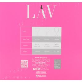 Lav Set 6 Copas Combinados 730 cc Ø9x10.5x21 cm de Cristal Transparente Colección Combinato (4 Cajas)