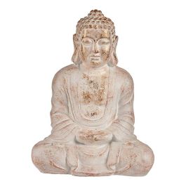 Buda Poliresina Relajado Manos Juntas Blanco y Oro Ibergarden 25x57x42.5 cm Precio: 65.49999951. SKU: S3610556