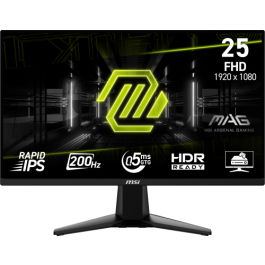 MSI Monitor MAG 255F E20 9S6-3BC21M-043, Pantalla Rapid IPS de 24.5" Full HD 1920x1080, 240Hz, Negro