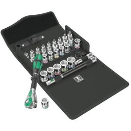 Wera 05003536001 Juego de llaves de tubo Zyklop Speed 3/8, 35 piezas con asas ergonómicas y sistema de apertura rápida