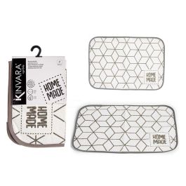 Mantel Individual Rizo Kinvara 33x48 cm - Gris/Blanco, 30% Poliéster 70% Algodón (24 Unidades) Precio: 23.50000048. SKU: S3609348