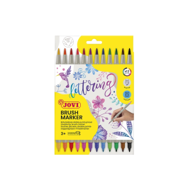Jovi Rotulador Lettering Doble Punta Fina y Pincel Estuche 12 Unidades Colores Surtidos Precio: 6.59000001. SKU: B15XPAEFH8