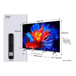 Smart TV TCL 75P8K 75" 4K Ultra HD LED HDR D-LED QLED Smart TV TCL 75P8K 75" 4K Ultra HD LED HDR D-LED QLED
