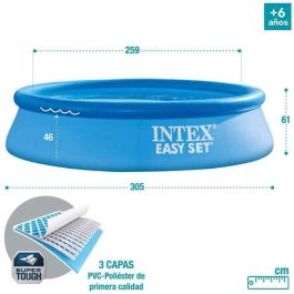 Piscina Hinchable Redonda Intex Easy Set 305x61 cm Capacidad 3077 Litros +6 Años